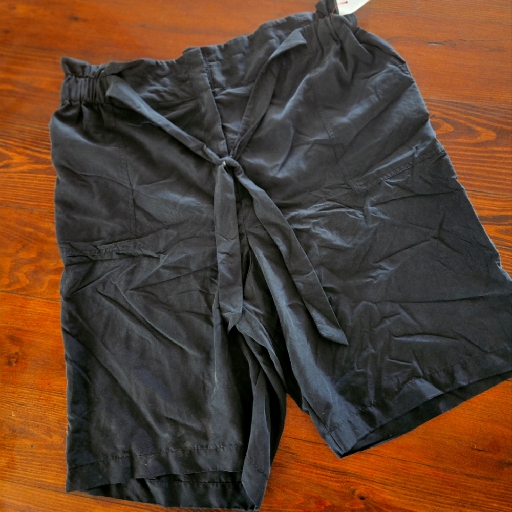 Mid Rise Paper Bag Waist Bermuda Shorts